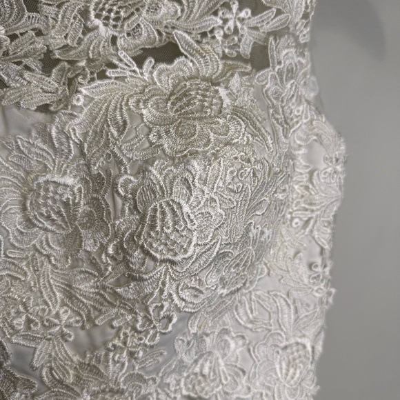 Cocktail Gown Wedding Short Tutu Floral Lace Tiered Organza Size XS - Picture 8 of 16